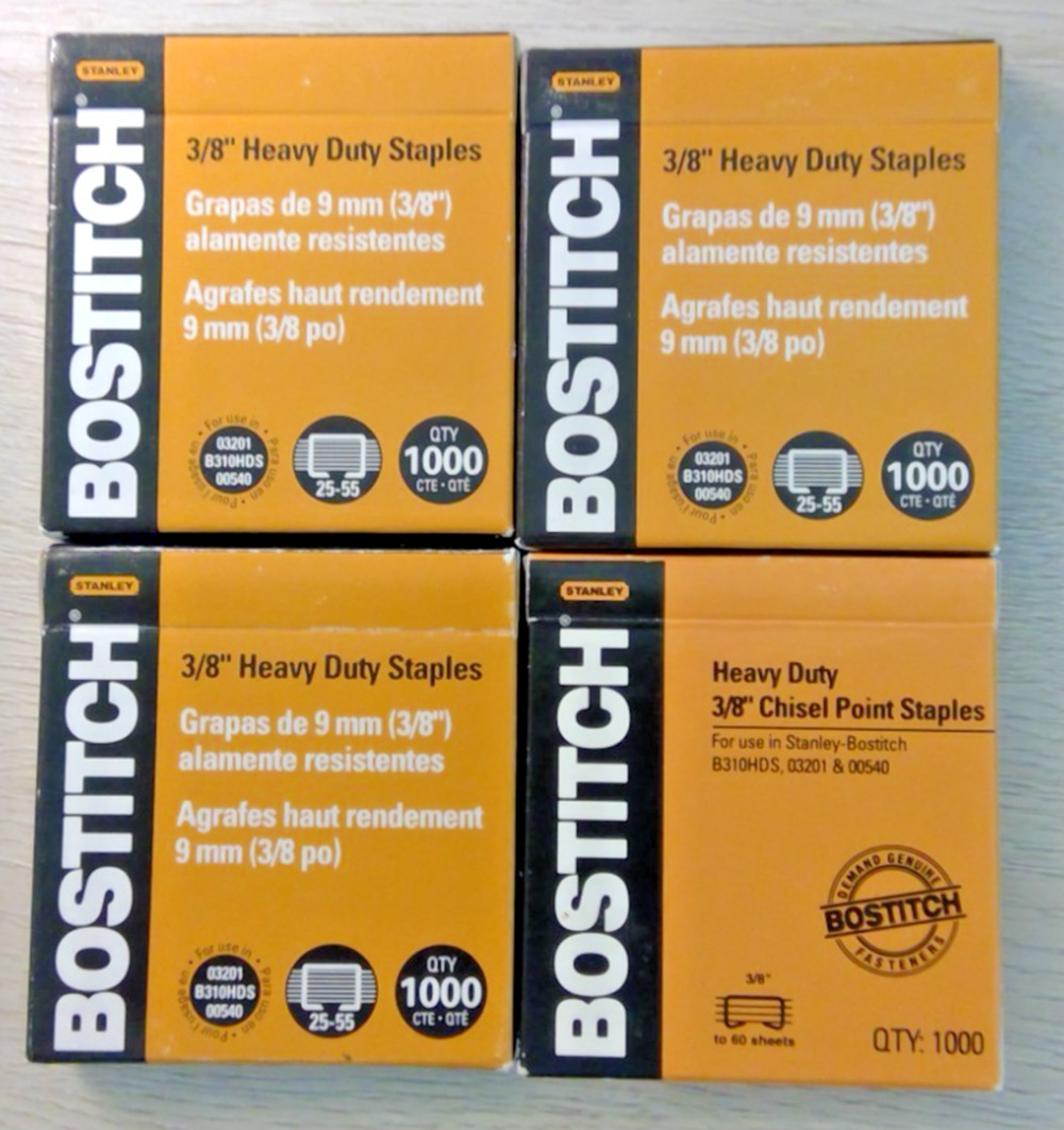 BOSTITCH 3/8" HEAVY DUTY STAPLES 4 PACK S1000 EACH BRAND NEW